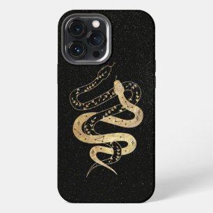 Etui iPhone 13 Pro Max Serpents dorés et noirs mystiques