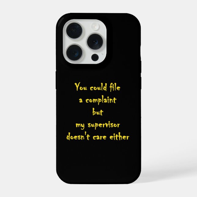Coque iPhone Service des Réclamations Amusantes Apathie  (Verso)