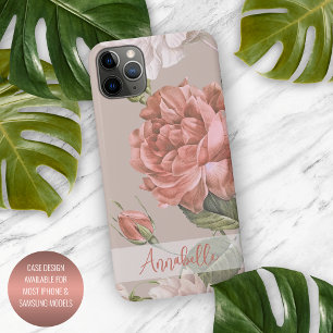Coque iPhone 11Pro Max Shabby Chic Peach Blush Rose Roses Motif Floral