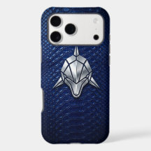 Coque iPhone Shark Géométrique Chrome Argent Pytho