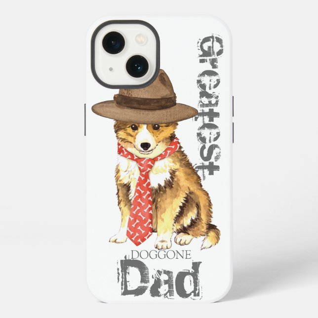 Coque iPhone Sheltie papa (Verso)