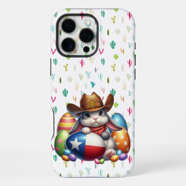 Coque iPhone Shérif de lapin du Texas/sud-ouest de Pâques (Verso)