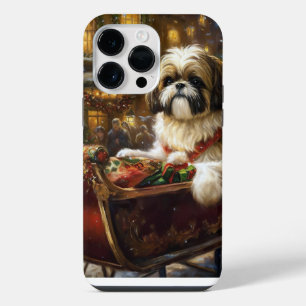 Coque Pour Pour iPhone 14 Pro Max Shih Tzu Saison des Fêtes de Noël