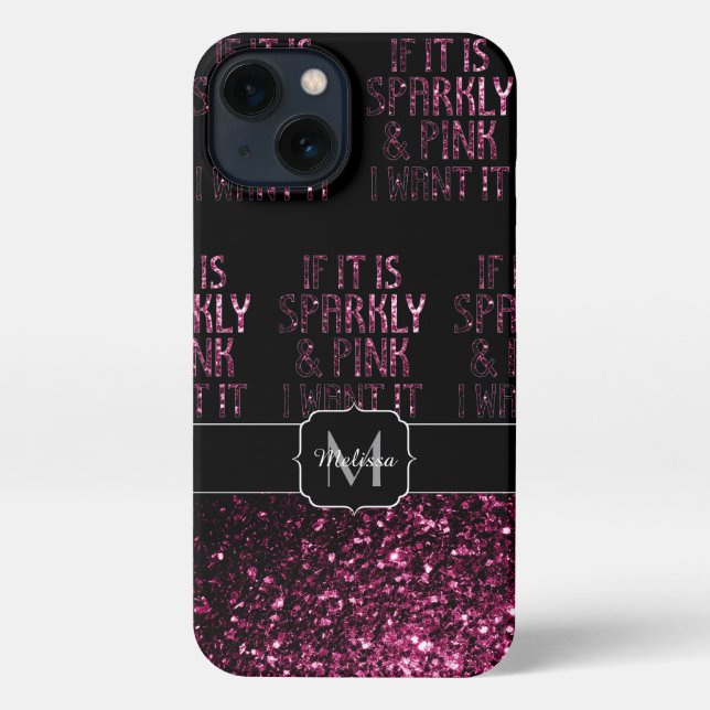 Coque iPhone Si parkings rose je le veux Black motif Monogramme (Verso)