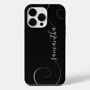 Coque Pour Pour iPhone 14 Pro Max Signature bouclée noir et blanc