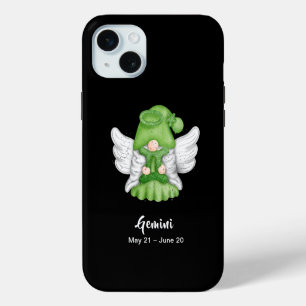 Coque iPhone 15 Plus Signe astrologique ange Gnome Gémeaux