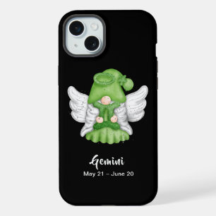 Coque iPhone 15 Plus Signe astrologique ange Gnome Gémeaux