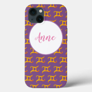 Etui iPhone 13 Signe astrologique Gémeaux or personnalisé