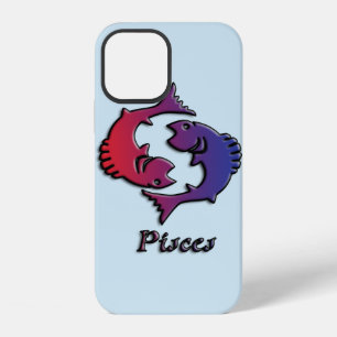 Coque iPhone 12 Signe astrologique Poissons Rouge Violet astrologi