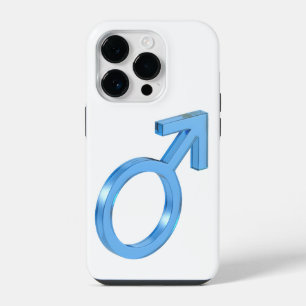 Coque Pour iPhone 14 Plus Signe de genre masculin en verre bleu