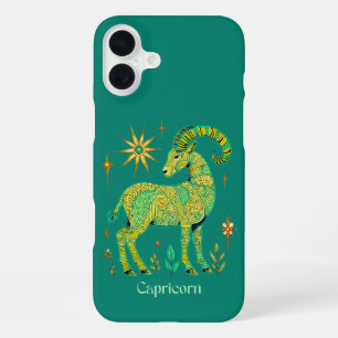 Coque iPhone 16 Plus Signe du zodiaque Capricorne en motifs complexes