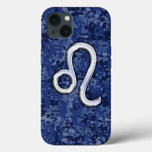 Etui iPhone 13 Signe du zodiaque Lion sur camouflage numérique bl