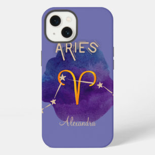 Etui iPhone 13 Signe du zodiaque personnalisé Bélier Constellatio