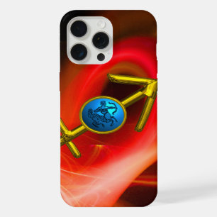 Coque iPhone 15 Pro Max SIGNE ZODIAC SAGITTARIUS, Flacons Fractales Jaunes