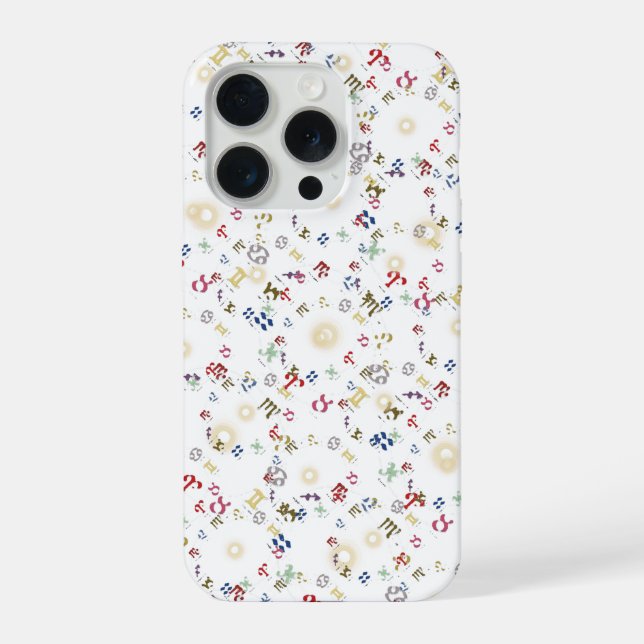 Coque iPhone Signes du zodiaque multicolores numériques (Verso)