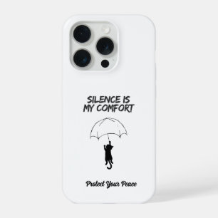 Coque iPhone 15 Pro Silence est mon réconfort – Citation modifiable Ch