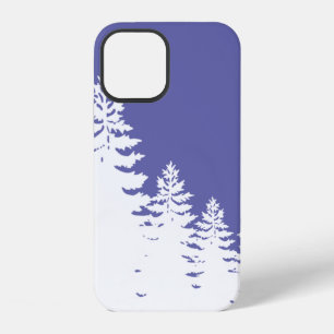 Coque iPhone 12 Silhouette d'arbre piné minimaliste