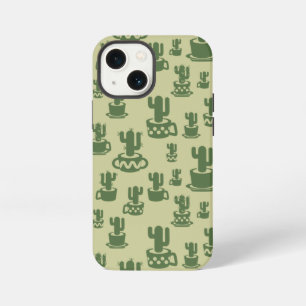 Etui iPhone 13 Mini Silhouette de cactus succulent dans des tasses et