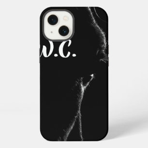 Etui iPhone 13 Silhouette de cheval noir et blanc