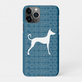 Coque iPhone 11Pro Silhouette de chien de Podenco en blanc