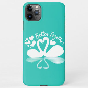 Coque iPhone 11Pro Max Silhouette de deux cygnes dans l'eau