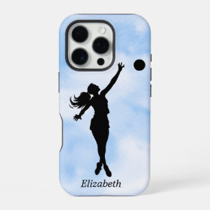Coque iPhone 16 Pro Silhouette de joueur de basket-ball personnalisée
