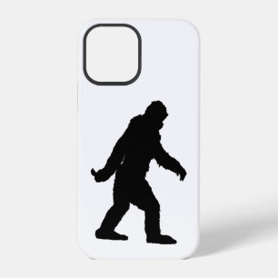 Coque iPhone 12 Pro Silhouette de Sasquatch sur décor de fibre de carb