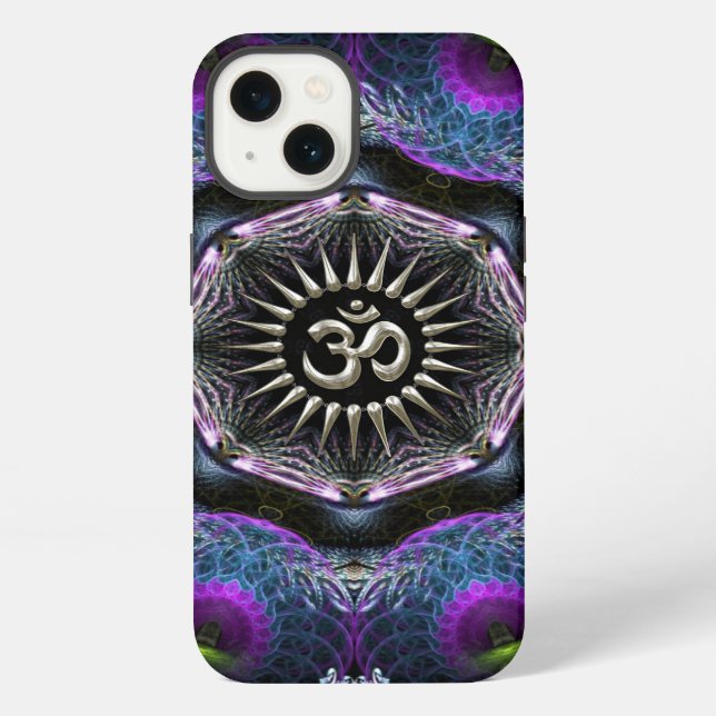 Coque iPhone Silver Aum Hexagon Fantasy Fractals (Verso)
