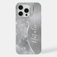 Silver Glitter Glam Bling Personalized