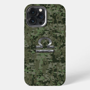 Etui iPhone 13 Pro Max Silver Libra Zodiac Green Camo