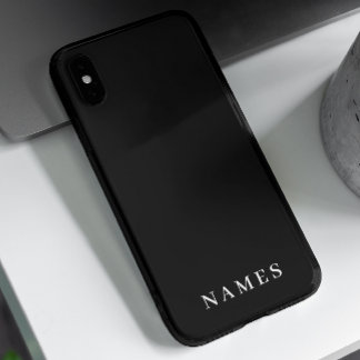 Coque iPhone XS Max Simple Black Custom Ajouter Votre Nom Élégant