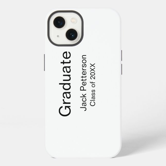 Coque iPhone simple diplôme minimal ajouter nom classe moderne (Verso)