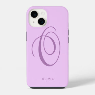 Coque Pour iPhone 14 Simple Élégant Minimaliste Lilas Violet Écriture N