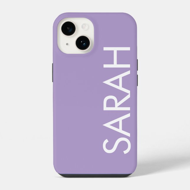 Coque iPhone Simple Élégant Moderne Classique Nom Lavande  (Verso)