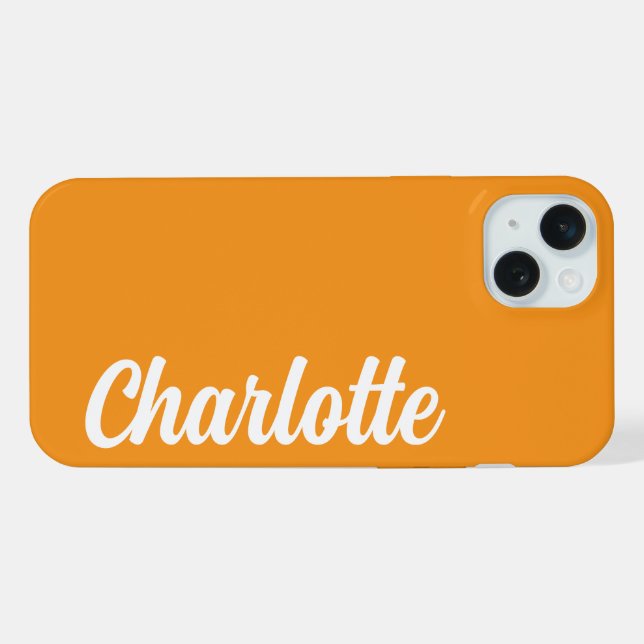 COQUE iPhone SIMPLE ÉLÉGANT MODERNE NOM PERSONNALISÉ (Verso Horizontal)