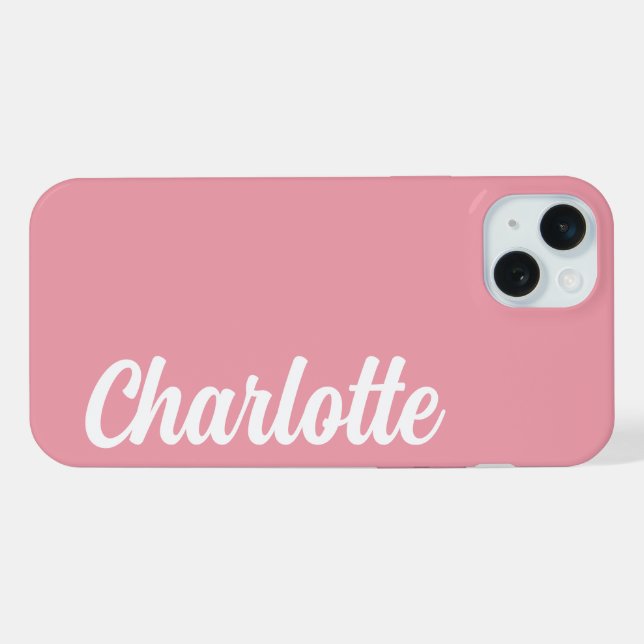 COQUE iPhone SIMPLE ÉLÉGANT MODERNE NOM PERSONNALISÉ (Verso Horizontal)