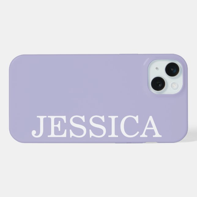 COQUE iPhone SIMPLE ÉLÉGANT NOM PERSONNALISÉ MODERNE POURPRE PÂ (Verso Horizontal)