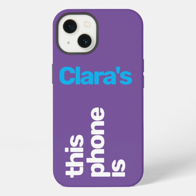 Coque iPhone simple et simple nom personnalisé (Verso)