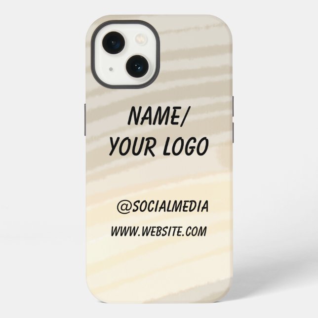Coque iPhone simple minimal ajoutez votre logo nom aquarelle Ét (Verso)
