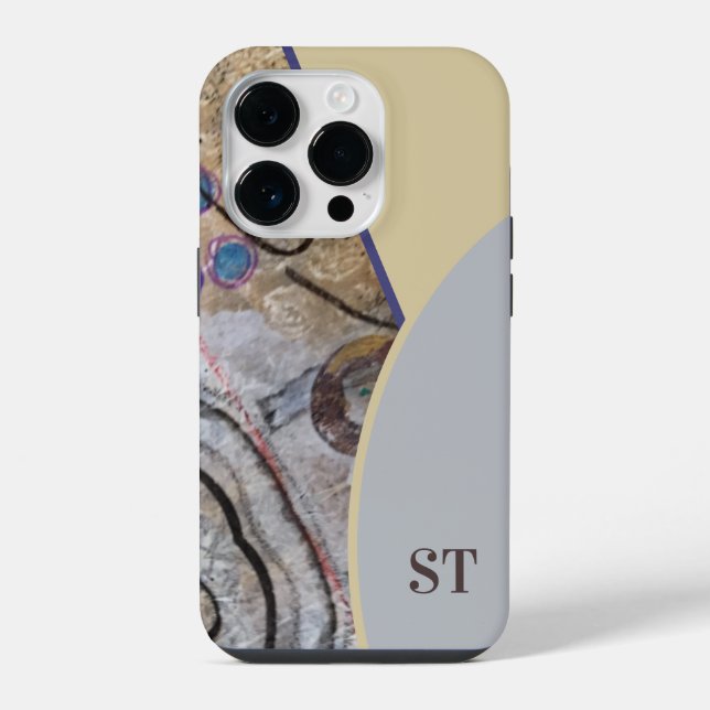 Coque iPhone Simple moderne avec accents Abstraits QR Code (Verso)