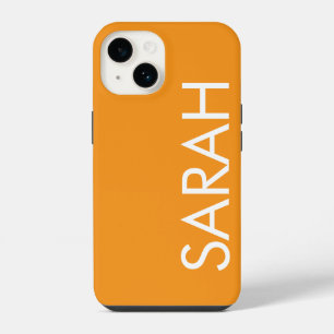 Coque Pour iPhone 14 Simple Moderne Classique Élégant Nom Couleur Orang