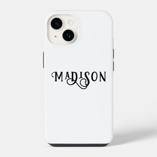 Coque iPhone Simple Moderne Écriture Calligraphique Personnalis (Verso)