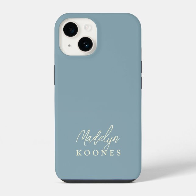 Coque iPhone Simple Moderne Écriture de Nom Style Poussiéreux B (Verso)