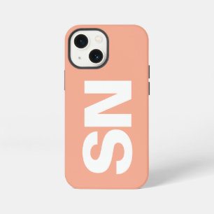 Etui iPhone 13 Mini Simple Moderne Élégant Nom Minimal Couleur Pêche