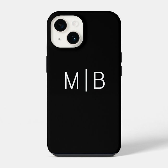 Coque iPhone Simple Moderne Monogramme Initiales Personnalisé (Verso)