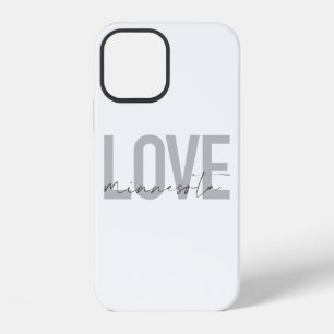 Coque iPhone 12 Simple, moderne, urbain, design cool J'aime Minnes