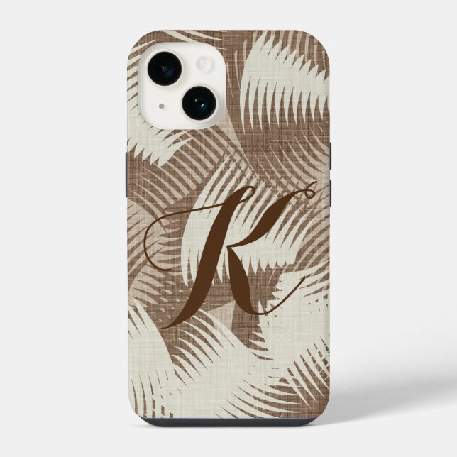 Coque iPhone Simple Monogramme Élégant Boho Téléphone Case (Verso)