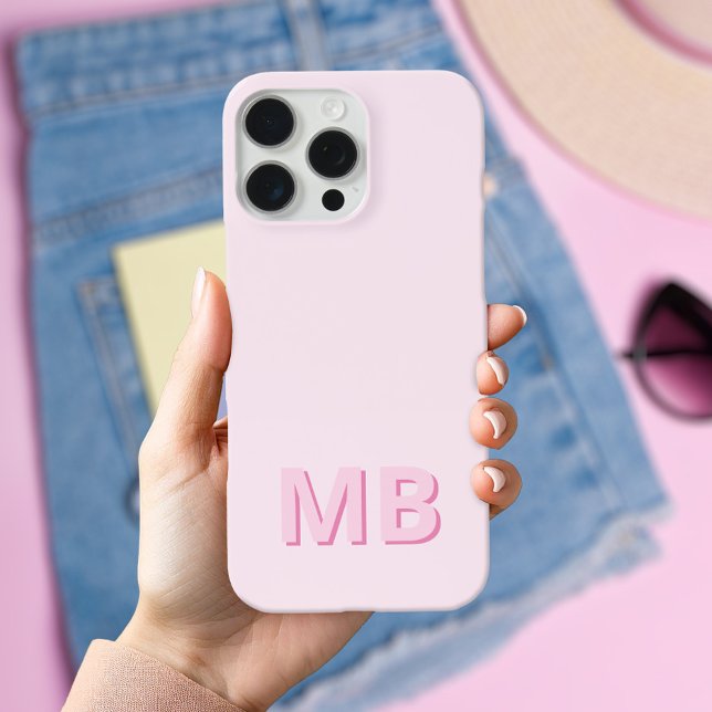 Coque iPhone Simple Monogramme Initial Moderne (Créateur téléchargé)