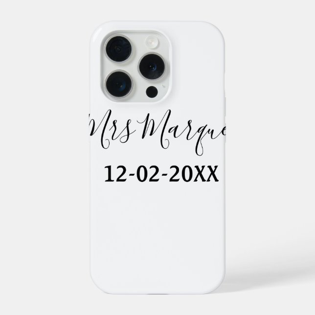 Coque iPhone simple monogramme minimal Mme M. nom date année Th (Verso)