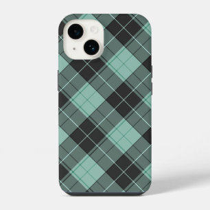 Coque Pour iPhone 14 Simple motif tartan en turquoise pour iPhone Case-